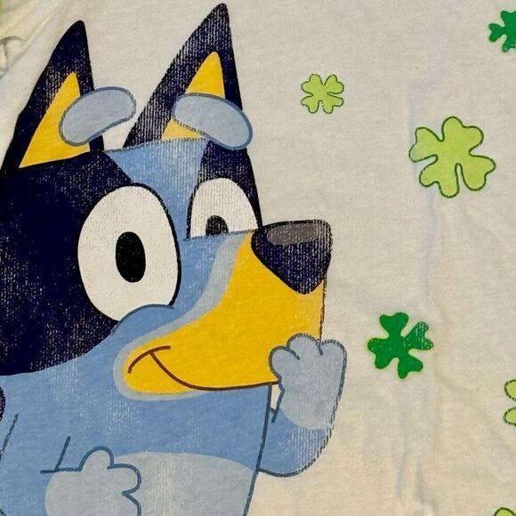 Girls' Disney Bluey St Patrick’s Day Short Sleeve Graphic Casual  T-Shirt Green - Picture 3 of 6